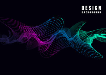 Abstract colorful wave lines on background for elements in concept business presentation, Brochure, Flyer, Science, Technology. Vector illustration