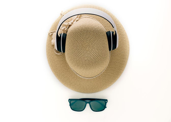 Top view vacation summer background