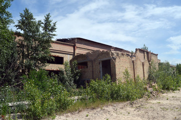 Abandoned construction site of Hospital. Abandoned at 1991,during Ukrainian undependence crisis.  Kiev Region,Ukraine
