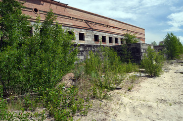 Fototapeta na wymiar Abandoned construction site of Hospital. Abandoned at 1991,during Ukrainian undependence crisis. Kiev Region,Ukraine