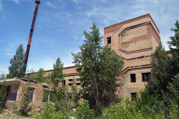 Abandoned construction site of Hospital. Abandoned at 1991,during Ukrainian undependence crisis.  Kiev Region,Ukraine