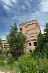 Abandoned construction site of Hospital. Abandoned at 1991,during Ukrainian undependence crisis.  Kiev Region,Ukraine