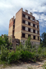 Abandoned construction site of Hospital. Abandoned at 1991,during Ukrainian undependence crisis.  Kiev Region,Ukraine