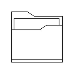 documents folder icon cartoon isolated black and white