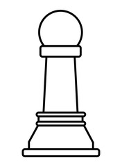 chess piece icon cartoon isolated black and white