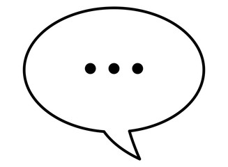 speech bubble icon cartoon isolated black and white