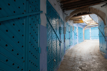 The architecture of the blue city of Chefchaouen, Morocco