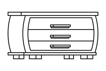 clothes cupboard icon cartoon isolated black and white