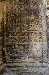 Apsara Decoration Detail of Ta Prohm Temple is The One Attractive Temple In Angkor Thom Area at Siem Reap Province, Cambodia.