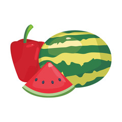 pepper bell watermelon icon vector ilustrate