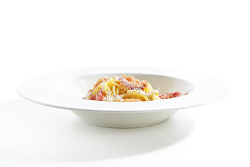Spaghetti Carbonara with Grated Parmesan Cheese