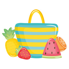 Fototapeta premium handbag female with summer fruits