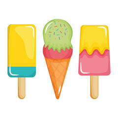 summer holiday poster with ice creams