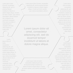 Fototapeta premium Seven pieces puzzle hexagon jigsaw info graphic.