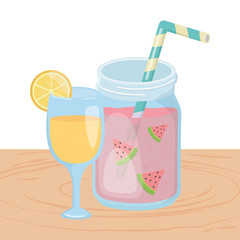 Watermelon and orange juice drink design