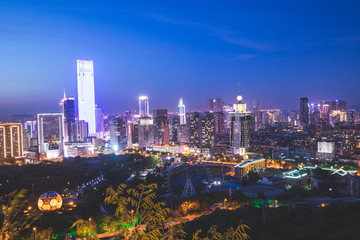 China Dalian city at night
