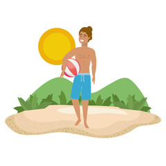 Boy with summer swimwear design