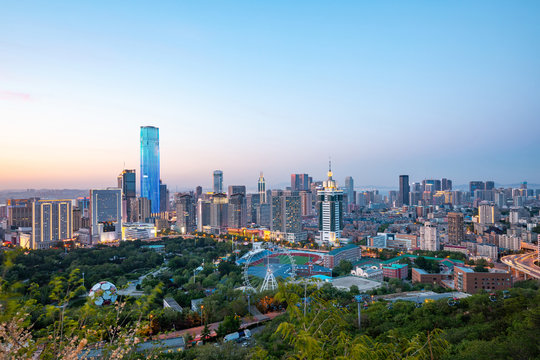 China Dalian city at night