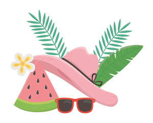 Summer and vacation icon set design