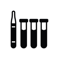 Black solid icon for test tube