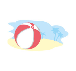 ball plastic toy in the beach