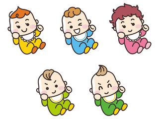 男の赤ちゃんと女の赤ちゃん