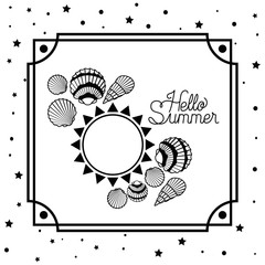 Hello summer design inside frame