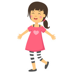 illustration of litter girl standing vector