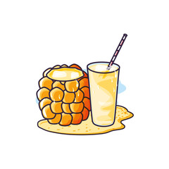 cocktail of pineapple with glass of juice