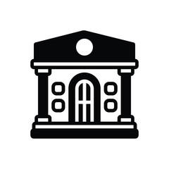 Black solid icon for museum exhibition