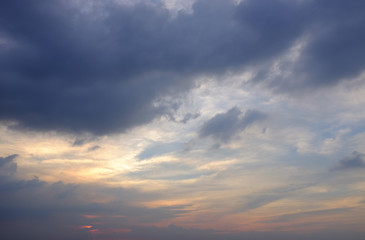 Dark Clouds on sky at the evening.