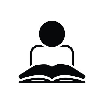 Black solid icon for reading education