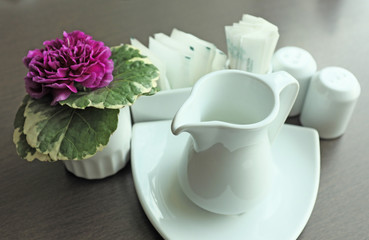 Ceramic jug of fresh milk 