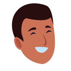 Young man smiling face cartoon vector illustration