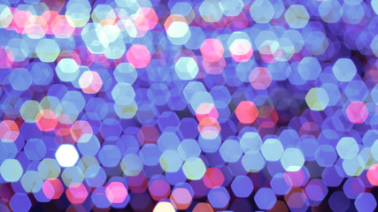 Abstract colorful bokeh light on dark background. Christmas and New Year theme