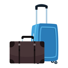 Travel luggage with wheels and suitcase