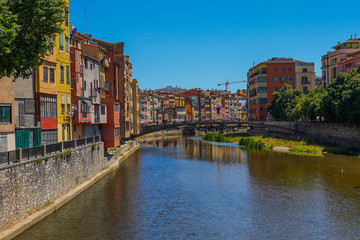 Fototapeta na wymiar Girona, beautiful city of Catalonia ,Spain called the little Florence