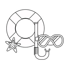 Summer and vacation icon set design