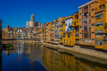 Fototapeta na wymiar Girona, beautiful city of Catalonia ,Spain called the little Florence