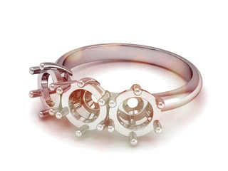 Wedding ring with diamond. Sign of love. Fashion jewelry .3D rendering