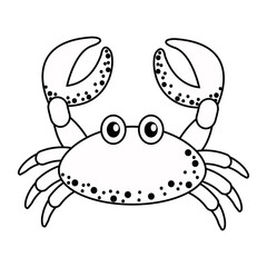 Isolated crab cartoon design vector illustration