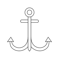 Anchor nautical marine symbol isolated in black and white