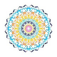 Floral round decorative symbol. Vintage decorative elements. Abstract background