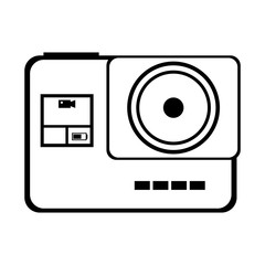 Vintage photographic camera symbol isolated