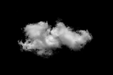 Naklejka na ściany i meble White cloud isolated over a black background realistic cloud.