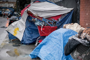 Homeless Soul Sleeping on the Streets	