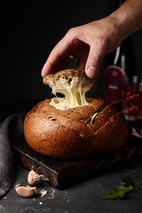 camembert cheese in bread