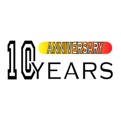 10 years anniversary celebration simple logo