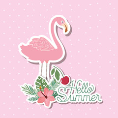 Hello summer and vacation stickers design