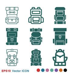 Backpack icon logo, illustration, vector sign symbol for design